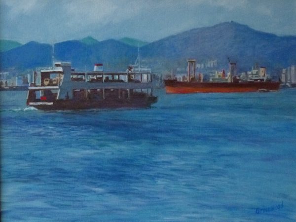 Hong Kong Harbour. Oil 45X36 cm