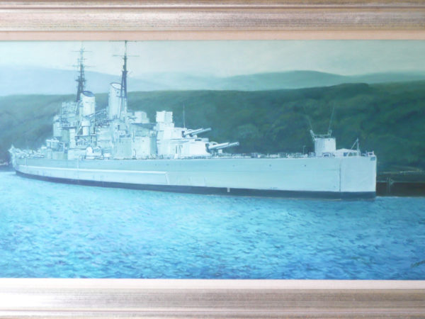 HMS Vanguard decommissioned Faslane, Oil on Canvas. Framed