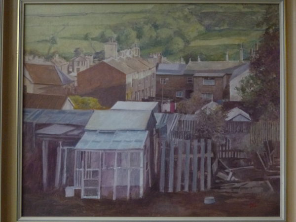 Old Allotments. Oil on  canvas. Framed. 20' x 24'